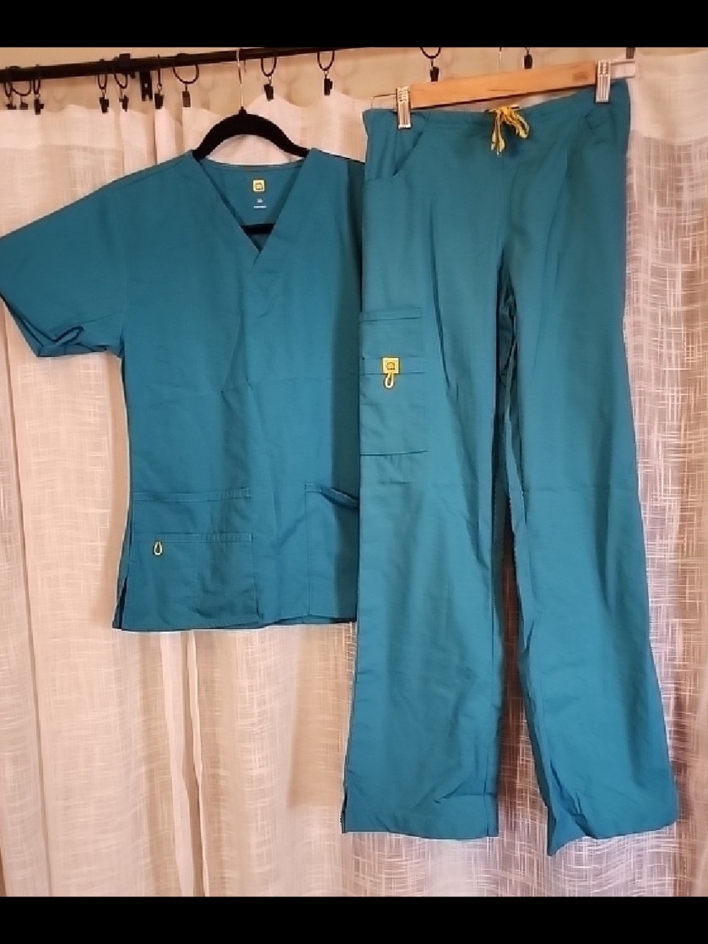 WonderWink Teal Drawstring Cargo Scrub Pants